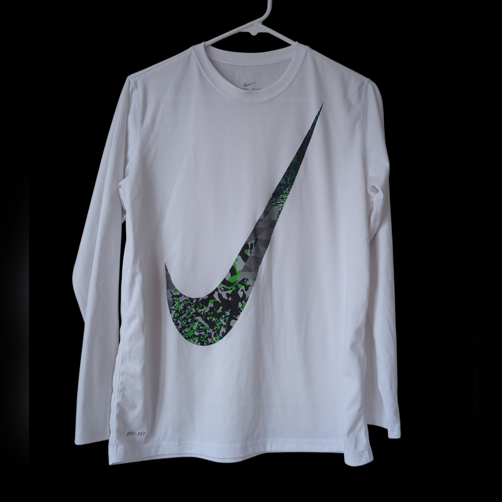 Nike Dri-Fit Crew Neck Long Sleeve T-Shirt Youth XL White